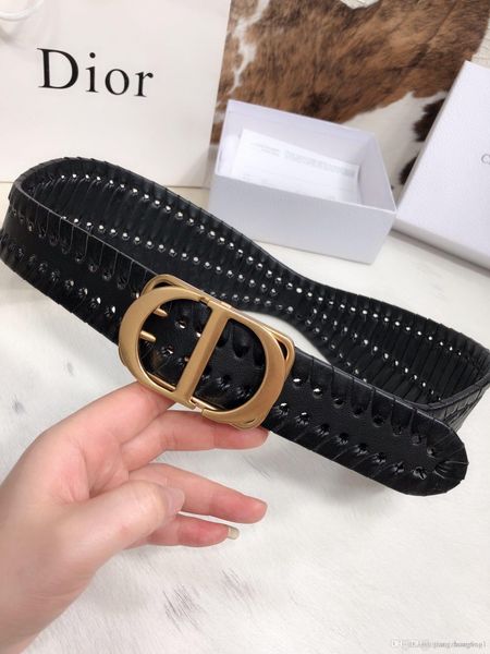 

gold round buckle belts female leisure jeans wild belt without pin metal buckle brown leather black strap belt women, Black;brown