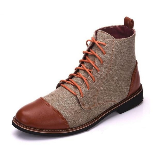 

2020 new large size mens leather boots martin boots cross-border mens shoes mens boots-size, Black