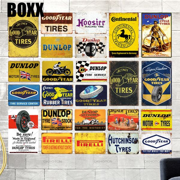 

шины металлических знаков dunlop налет металл урожай ретро tin вход tire декор стена для гаража бар паб man cave железа картины декоративной