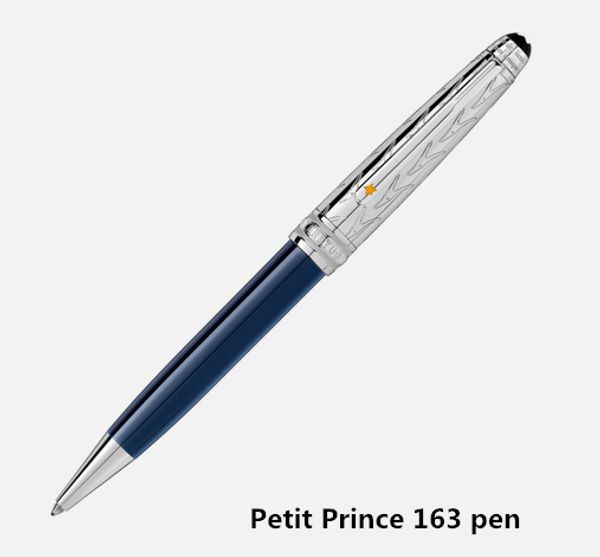 

new arrival mb petit prince 163 cute blue ballpoint pen fine office stationery supplies 4810 refill pens for festival gift, Blue;orange