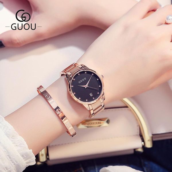 

fashion steel watch with durable leisure, simple wind, waterproof student couple gift quartz watch, Slivery;brown