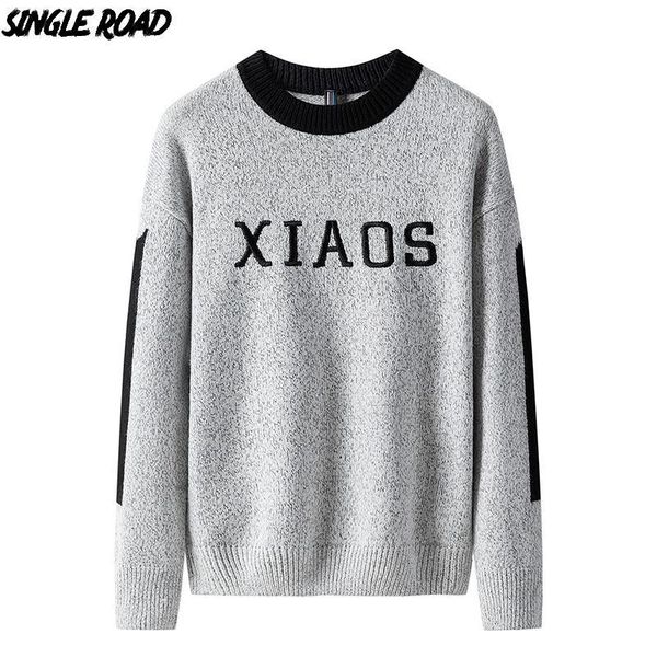 

singleroad thick sweater men 2019 winter wool clothes knitted pullover cashmere sweaters male loose fashion jumper high quality, White;black
