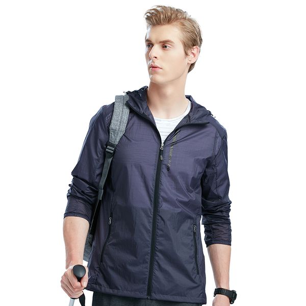 

summer men jackets sun uv protection lightweight thin outdoor sports coats stretchy hiking climbing trekking jacket sunsscreen, Blue;black