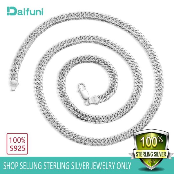 

real 925 sterling silver solid necklace men curb cuban choker fashion dubai regal figaro chain male accessories jewelry