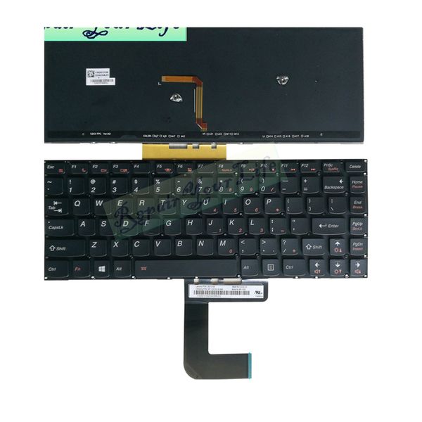 

lapkeyboard us layout for lenovo v4400 v4400a v4400u mp-12x33usj686 25213100 backlit keys black original internal