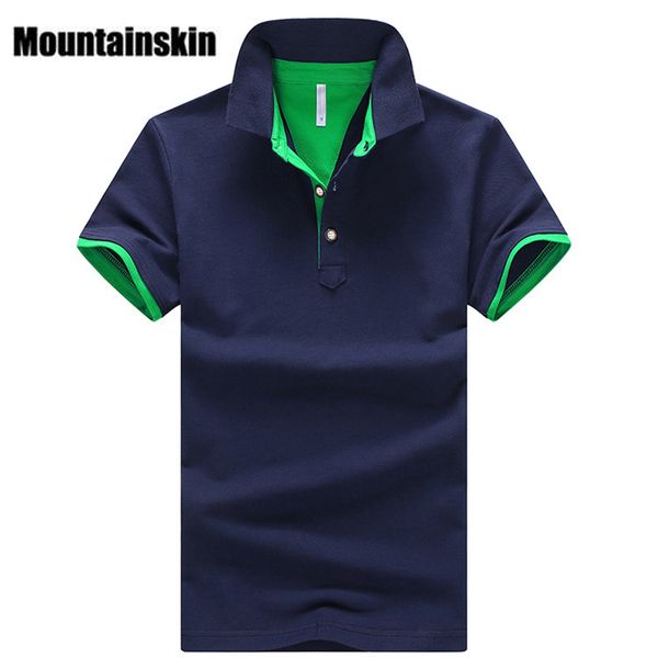 

Mountainskin 2018 Solid Mens Polo Shirts Brand Cotton Short Sleeve Camisas Polo Summer Stand Collar Male Polo Shirt 4xl Eda324