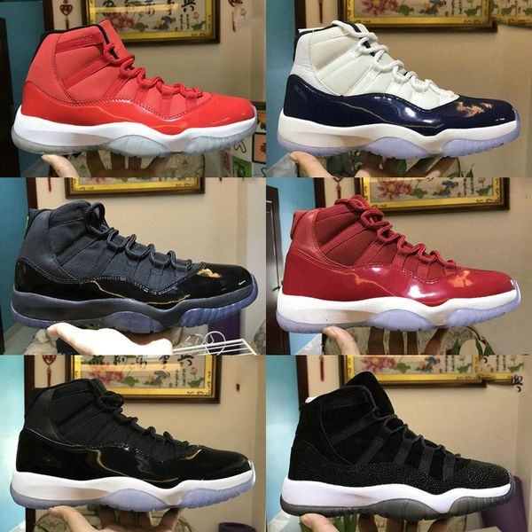 

11 xi 11s cap and gown prm retros heiress gym red chicago platinum tint space jams men basketball shoes sports sneakers
