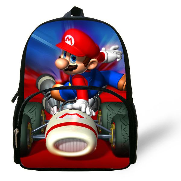 

12inch baby birthday gift cartoon backpack for kindergarten girls boys super mario bag for children kids