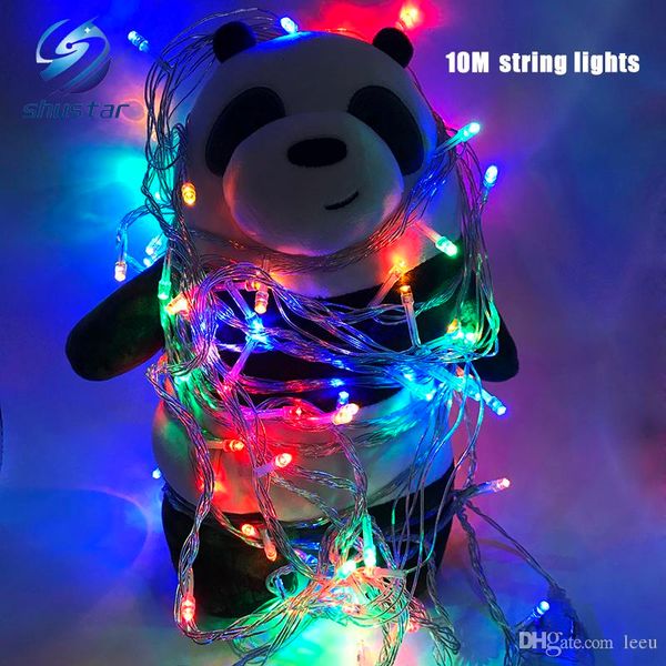 

christmas light holiday sale outdoor 10m 100 led string 8 colors choice red/green/rgb fairy lights waterproof party christmas garden light, Silver