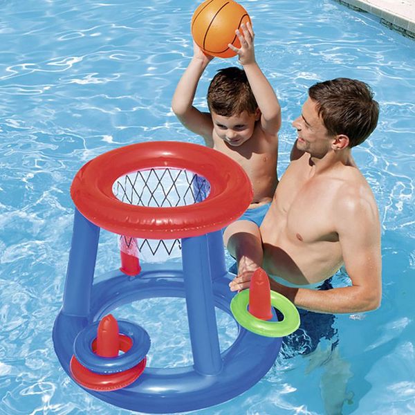 

swimming pool basketball hoop lightweight folding inflatable floating water sports games beach party favors kids swimming toys