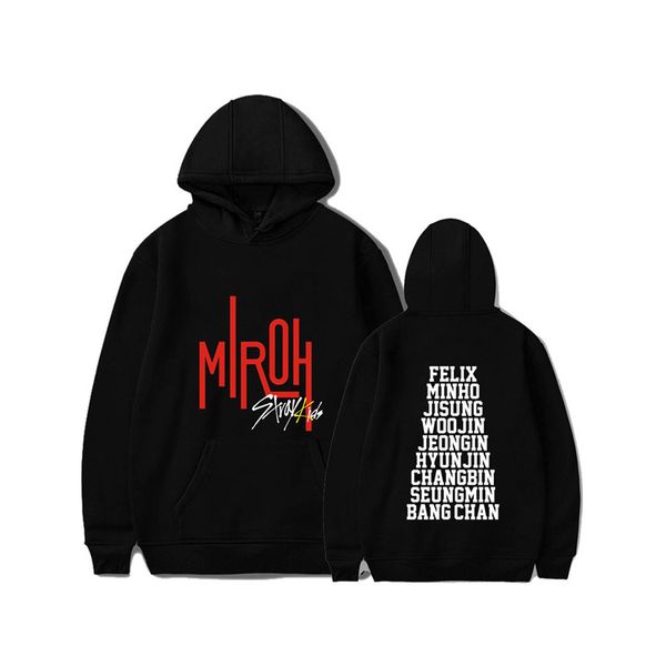 

drop ship stray kids new album miroh around the same paragraph should be aided suits men and women hoodies, Black