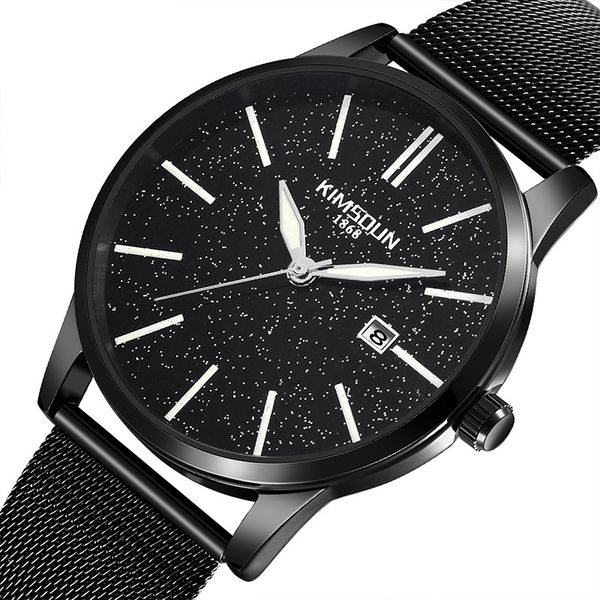 

germany bauhaus red dot award miyota quartz 2019 new explosion models fashion men's ultra-thin waterproof student starry sky, Slivery;brown