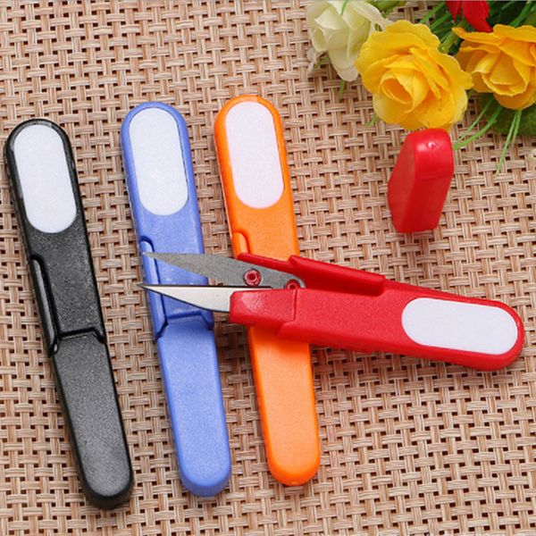 

1pcs fishing line scissor cutter with covers portable fishing tool stainless steel blade plastic cross stitch cable scissor, Black