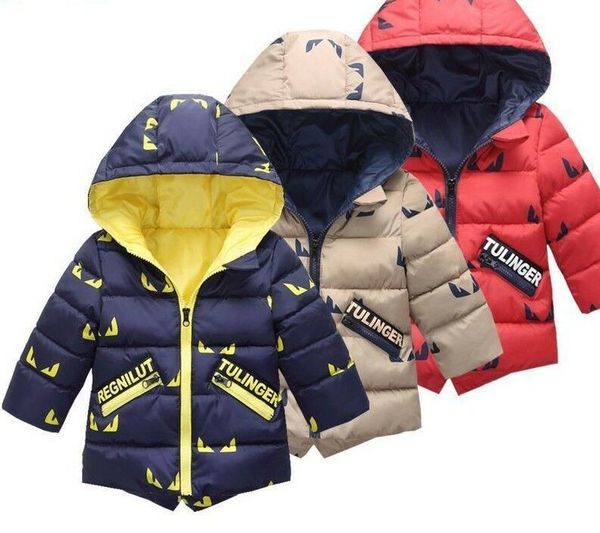 

boys winter jacket hooded feather warm coat cotton kids fashion clothing wear, Blue;gray