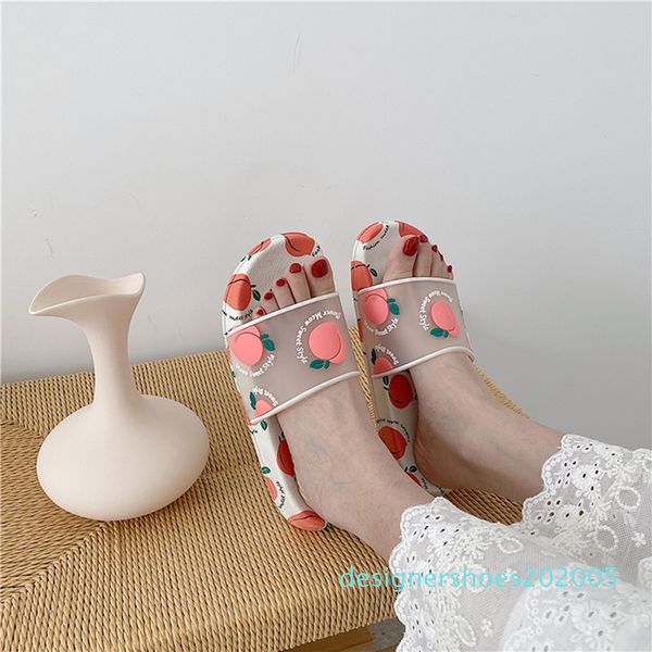 

women lovely cartoon fruits slippers indoor non-slip leisure sandy beach slippers for female original personal d05, Black