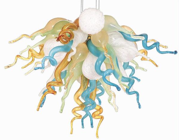 

hand made glass chandelier lights lamp europe villa art decorative pendant light blown led chandeliers lamps wholesale price