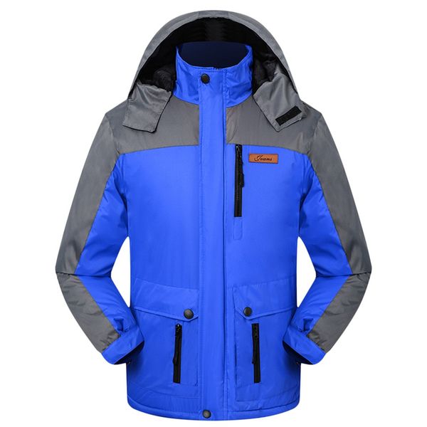 

men's cold-resistant jacket mountaineering ski jacket autumn winter casual stitching-color coat long sleeved cold-proof, Black;brown