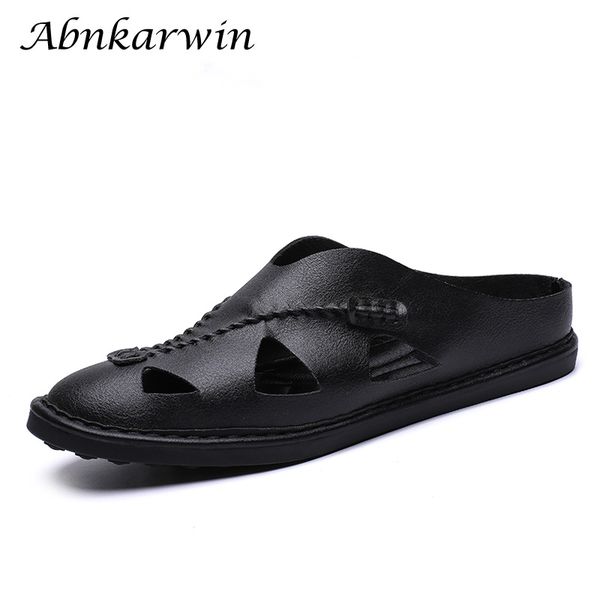 

slip on half shoes for men microfiber leather casual breathable mens slip-ons mocassin homme moccasins big plus size 48s 49s, Black