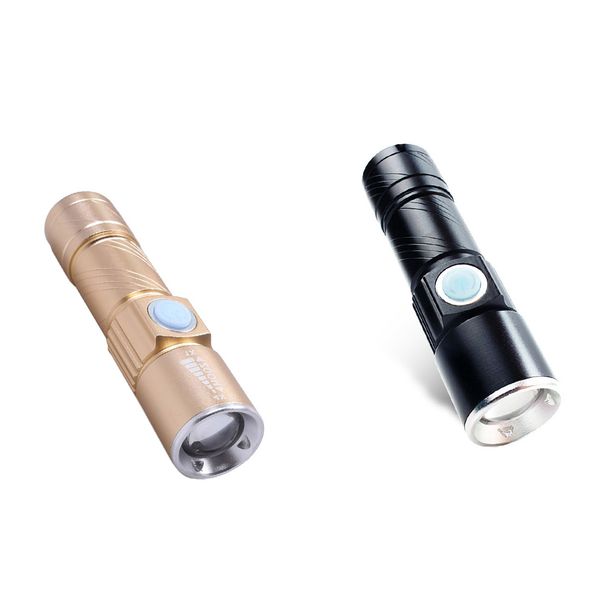 

mini q5 led rechargeable zoomable usb flashlight torch 3-mode night lamp light