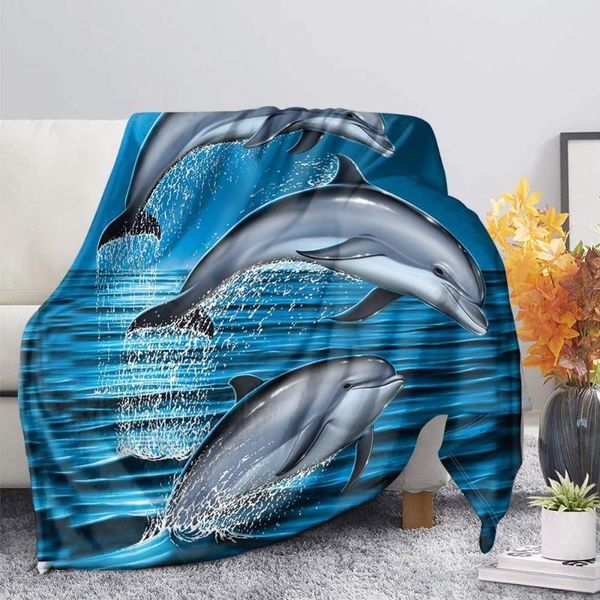 

hugsidea sea animal print couch / диван throw одеяло 3d дельфин шаблон keep warm kneep обложка спальня украшение покрывало