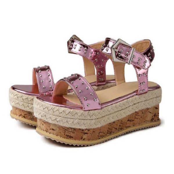 

summer women sweet platform wedges sandals comfort fish mouth weave causal high heels open toe chaussures, Black