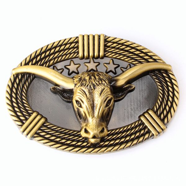 

fashion mens belt buckle bull gold cow head leather belt buckle pin west cowboy style rock clip cow leather belts, Black;brown