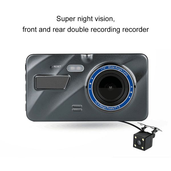 

4 inch dual lens 1080p hd car dvr rearview video dash cam recorder camera night vision loop recording driving recorder