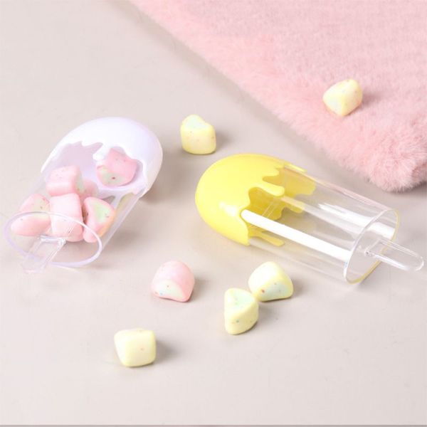 

12pcs ice cream shape candy box plastic candy case transparent container e65b