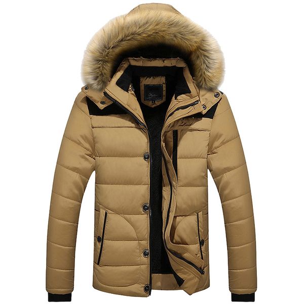 

winter men's jackets male parkas new thick hooded fur collar parka men fleece coats warm outwear male clothing overcoats 5xl 6xl, Black;brown