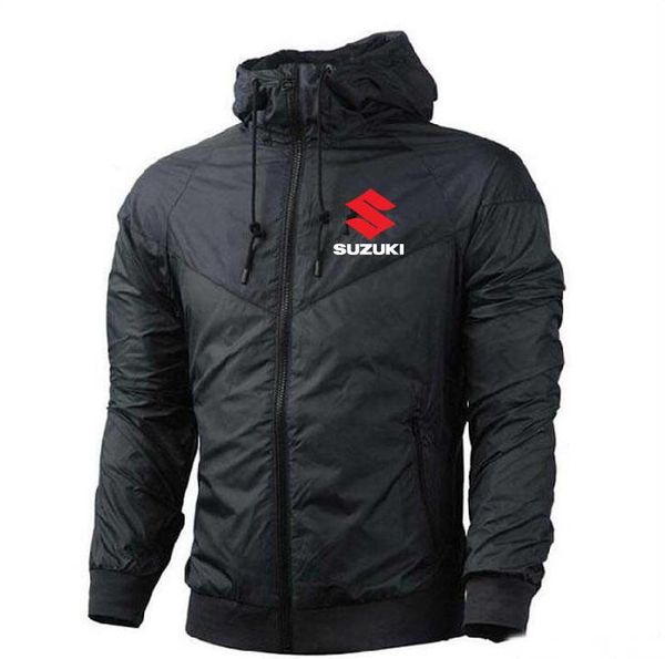 

sweatshirt hoodie suzuki men women jacket coat long sleeve with logo autumn sports zipper windcheater designer mens clothes, Black