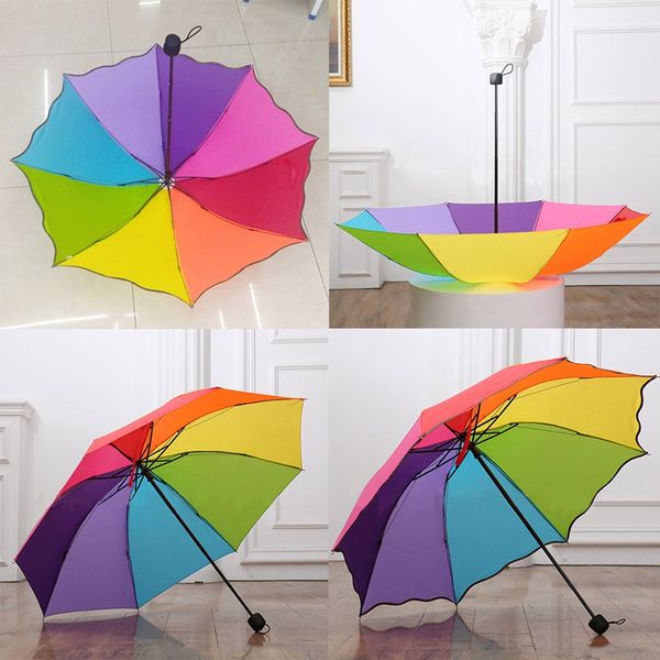 

children umbrella colorful parasol rainbow folding children's umbrellas kids rain protection guarda chuva paraguas parapluie