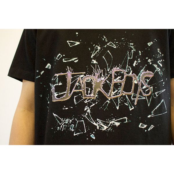 

tide brand designer menboris scott cactus jack jackboys surrounding glass broken printed short-sleeved womens t-shirt male, White;black