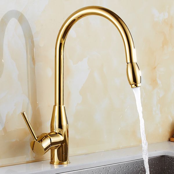 

kitchen faucets gold single handle pull out kitchen tap single hole handle swivel 360 degree water mixer tap mixer