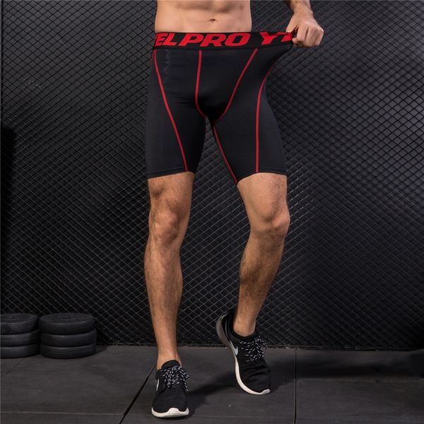 

men elastic comfortable breathable sport shorts running training riding man short pants fast dry sweat absorption fitness tights gym shorts, White;black