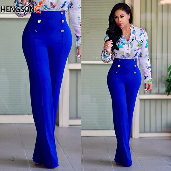 

women fashion high waist wide leg pants causal loose button trousers elegant solid pants overalls streetwear, Black;white