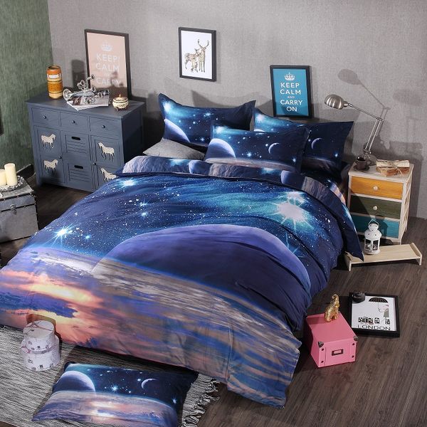 

5 hipster galaxy 3d bedding set universe outer space themed galaxy print bed linen duvet cover & pillowcase