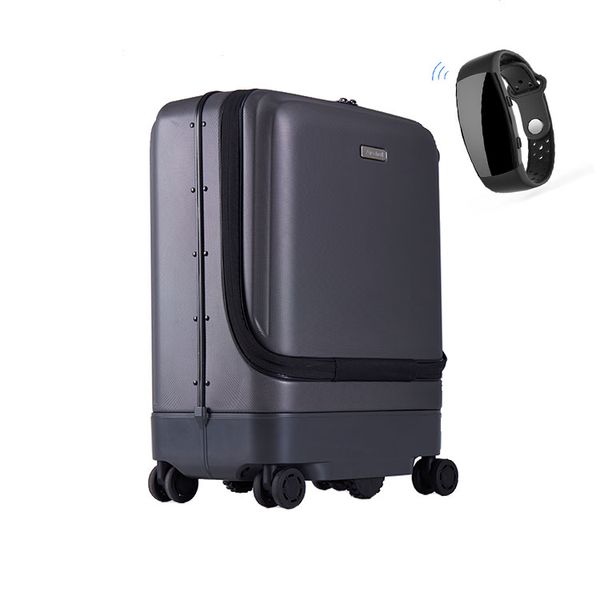 

airwheel sr5 robot suitcase luggage that follows smart bracelet