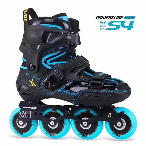 

2019 powerslide s4 professional slalom skates black golden roller skating shoes sliding skating patines inline skates