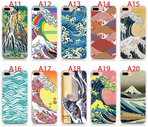 

для samsung galaxy a30 a70 a50 a40 a2 core note 9 8 7 5 4 case мягкий tpu шаблон печати мультфильм волна искусство японский высокое качество