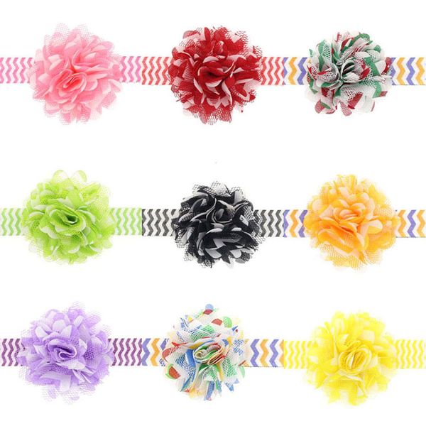 

new baby girls flower wave headbands infant toddler hair band head children hair accessories, Slivery;white
