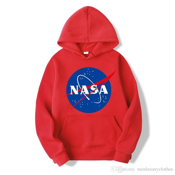 

NASA Men Street Hoodies Autumn Winter Fleece Warm Casual Fashion Brand Sweatshirts Long Sleeved Loose Tops