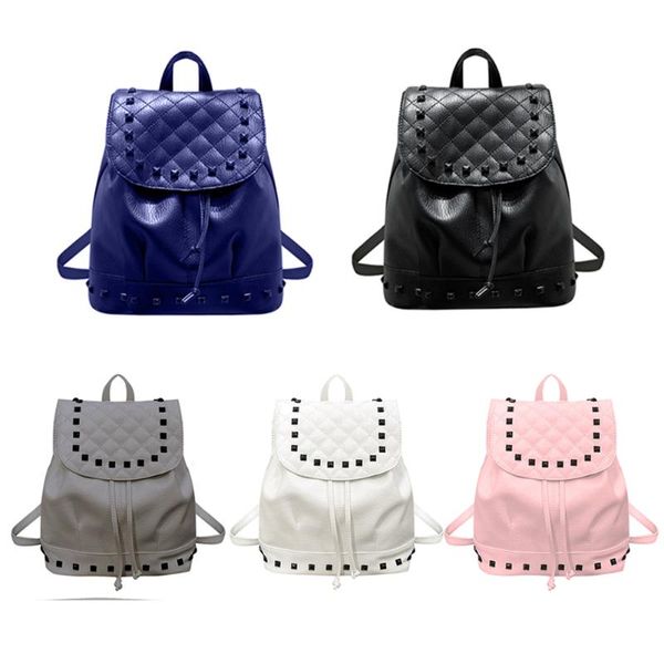 

women washed pu leather backpack fashion feminina mini rivet backpack teenage girls travel escolar rucksacks pouch bolsa