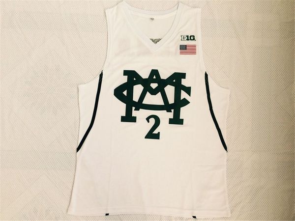 

ncaa штат мичиган спартанцы колледж # 2 jaren джексон младшей баскетбольный - белый, Black