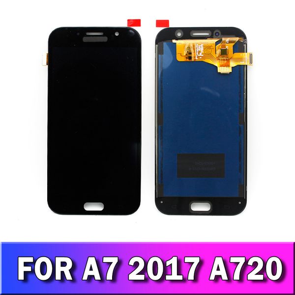

original lcd touch screen digitizer replacement for samsung galaxy a7 2017 a720 a720f black white gold tft display brightness adjust