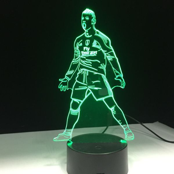 

usb 3d led night light football player cristiano ronaldo touch sensor 7 color changing desk lamp bedside soccer lights 1885