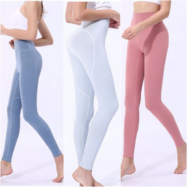 

lu-za2 womens leggings yoga long pants yoga outfits high waist exercise fitness wear girls running casual elastic pants, White;red