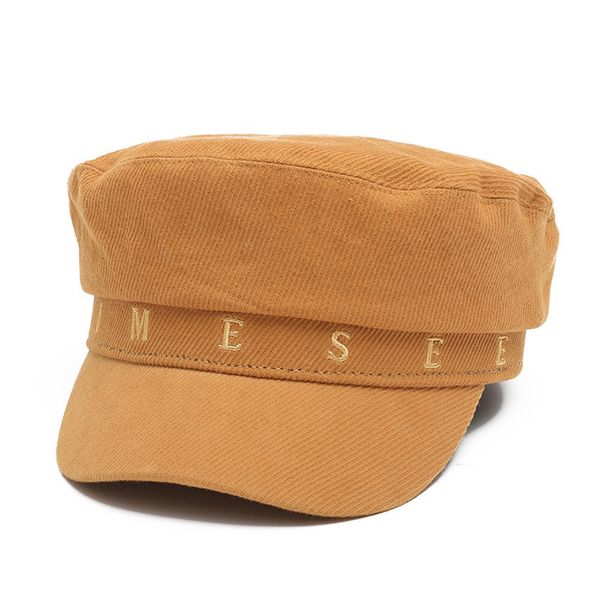 

women cap leisure hat autumn winter new hat corduroy army cap korean version fashion temperament retro trend flat street, Blue;gray