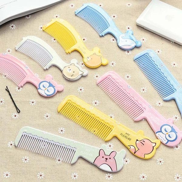 

2pcs (1 big+1 small) safe baby hairbrush newborn hair brush kids travel comb head massager for boys and girls, Silver