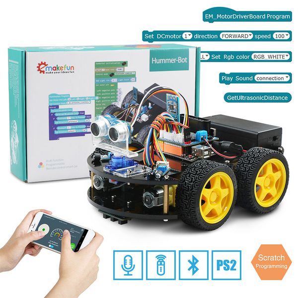

emakefun для arduino робот автомобилей 4wd в приложение rc пульт дистанционного управления bluetooth робототехника учебно-методический компл