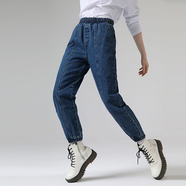 

toyouth 2020 spring loose angle-length pants jeans denim pants harem jeans for women trousers, Blue